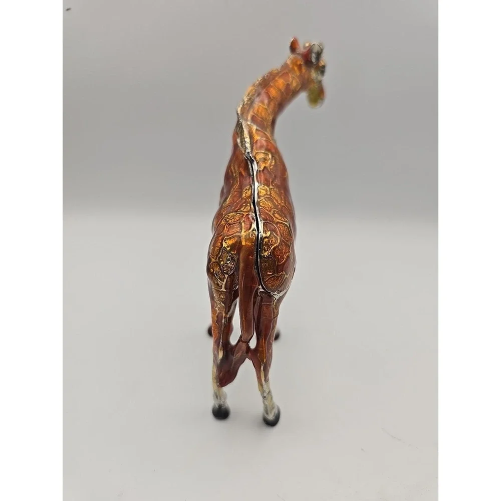 Beautiful Hinged Jeweled  Giraffe  Trinket Box  -  ‎ 5